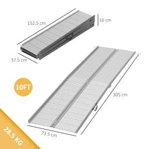 Rampă pentru Scaun cu Rotile din Aliaj de Aluminiu Antialunecare, Capacitate 272 kg - Img 3