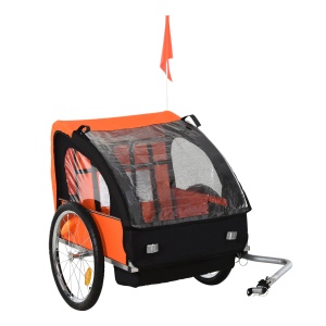 Remorca Bicicleta Copii – 2 Locuri, Siguranta & Cadru Otel