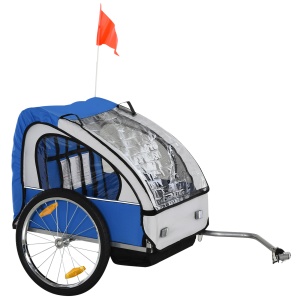Remorca Copii pentru Bicicleta – 2 Locuri, Cadru Otel & Centuri