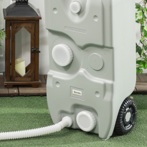 Rezervor de Apă pentru Camping 40L cu Roți și Mâner Reglabil Gri - Img 8