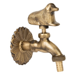 Robinet decorativ dublu serviciu si motiv Caine, 1/2"