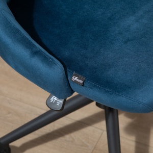 Scaun Birou Catifea Albastru – Reglabil & Pivotant 360° - Img 9