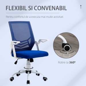 Scaun de Birou Ergonomic cu Suport Lombar din Tesatura Albastra - Img 8