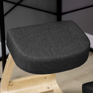Scaun Ergonomic cu Suport Genunchi – Lemn Mesteacan, Negru - Img 8