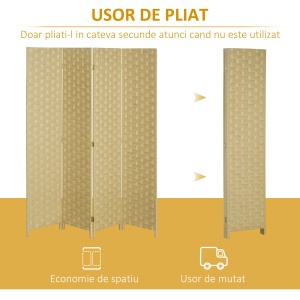Separator Interior – Lemn Pliabil 170 cm, Maro - Img 4