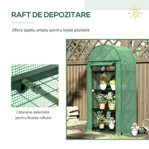 sera de gradina, 80x49x160cm, verde - Img 6