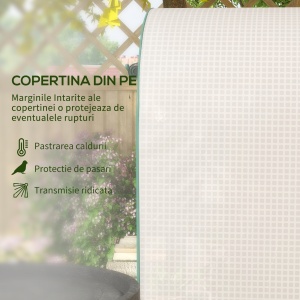 Sera de Gradina cu Rafturi din Metal si Copertina din PE, Sera pentre Legume cu Usa Rulou 80x49x160cm, Verde - Img 4