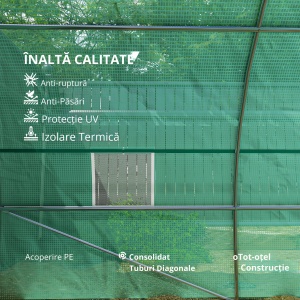 Sera Gradina 3×2 m, Verde, PE & Cadru din Otel - Img 6