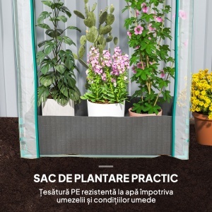 Seră pentru Grădină cu Ușă Pliabilă pe Balamale și Sac pentru Plante, 89x50x152 cm, Transparent - Img 5