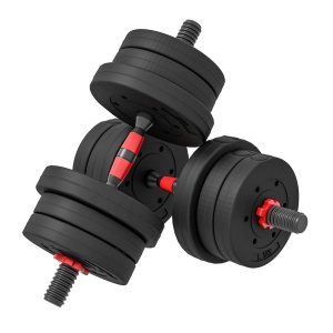 Set 2 Gantere cu 12 Discuri de 20 kg Total și Conector, Negru - Img 1