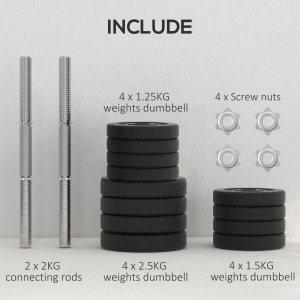 Set 2 Gantere Greutăți de 25 kg Total cu 12 Discuri din Oțel și Plastic - Img 6