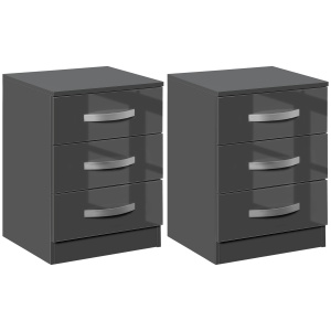 Set 2 Noptiere Moderne cu design compact si 3 sertare - Img 1