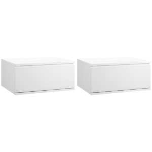 Set 2 Noptiere Suspendate – Sertar Alb, MDF & PAL
