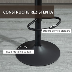 Set 2 Scaune de Bar – Reglabile, Rotative & Captusite - Img 6