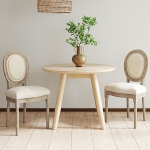 Set 2 Scaune Vintage – Capitontate, Alb, pentru Sufragerie - Img 2