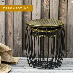 Set 3 Masute Gradina Stivuibile 38/31 cm – Negru - Img 4