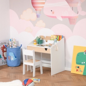 Set Birou și Scaun pentru Copii 6-10 Ani cu Raft și Sertar - Img 2