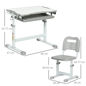 Set Copii – Masa & Scaun Reglabile cu Blat inclinabil - Img 3