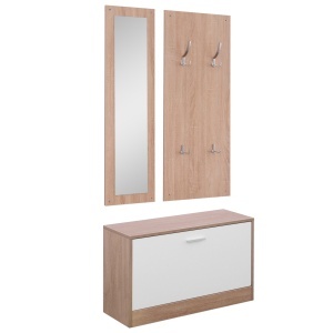 Set Hol 3 Piese – Dulap Pantofi, Cuier & Oglinda - Img 1