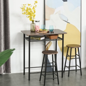 Set Masa inalta cu 2 Scaune – Bar & Bucatarie cu Raft Integrat - Img 2