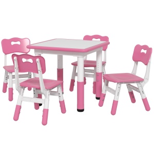 Set Masa & Scaune Reglabile 18–60 luni cu Tablita – Roz - Img 1