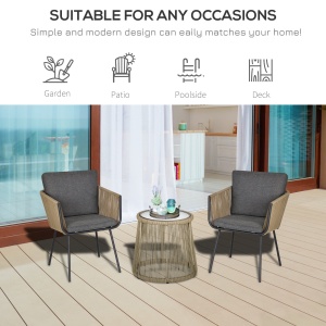 Set Mobilier de Grădină cu 2 Șezlonguri Recliner pentru Exterior, cu Pernă Căptușită din PE, 196x65x22 cm, Gri - Img 7
