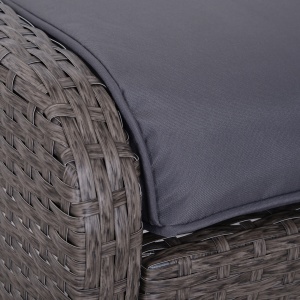 Set Mobilier pentru Extern Canapea cu Pouf si Masuta in PE Rattan cu Perne Gri - Img 9