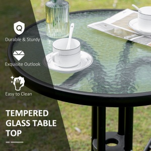 Set Mobilier pentru Grădină din Poly Ratan 3buc Set Masă și 2 Scaune pentru Grădină Pliabile Negru - Img 6