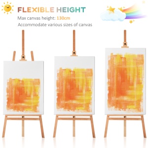 Șevalet de Desen cu Suport pentru Pânză Reglabil din Lemn 65x68x174-230cm - Img 4