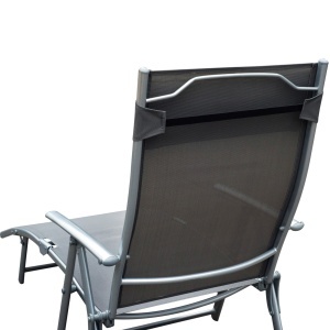 Sezlong Relax Pliabil Schelet in Metal 137x63.5x100.5cm Gri - Img 8