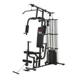 Statie de fitness Multifunctionala pentru Sala si Casa, din Otel 150x110x210cm Negru