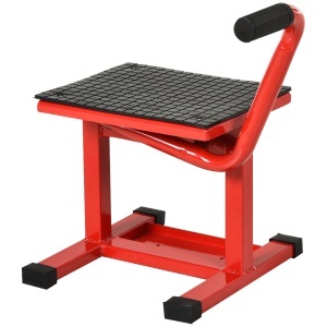 Suport din Otel pentru Motociclete max 150 kg cu Suprafata de Cauciuc si Manivela, 27.5x51-69x34 cm, Rosu - Img 1