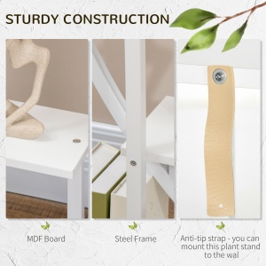 Suport pentru plante cu 5 niveluri Scara in forma de jumatate de luna Suport pentru ghivece Raft pentru interior, exterior, camera de zi, studiu, balcon si dormitor - Img 5