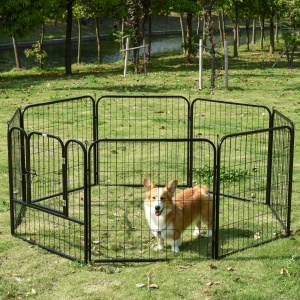 tarc Modular 8 Panouri – 79×79 cm, Metal Negru pentru Animale - Img 2
