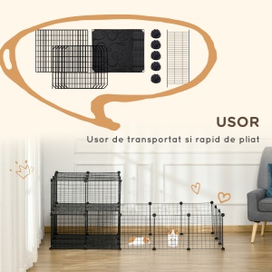 tarc Modular Iepuri – 175×105×70 cm, Metal cu Accesorii - Img 6