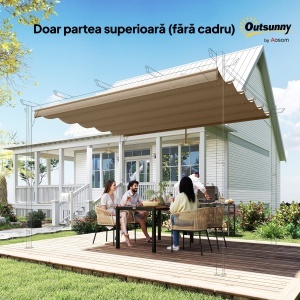 Tettuccio di Ricambio per Gazebo 3x3 m con 10 Fori di Drenaggio Grigio - Img 8