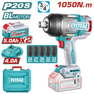 TOTAL - MASINA DE INSURUBAT CU IMPACT CU ACUMULATOR - 20V - 5.0AH - LI-ION (2 ACUMULATORI, 1 INCARCA