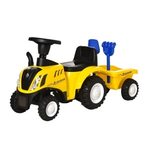 Tractor pentru Copii Prevazut cu Loc cu Remorca Varsta 12-36 Luni Galben - Img 4