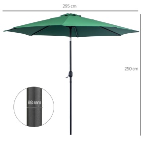Umbrela de Gradina cu Manivela si Inclinabila Φ300x245cm - Img 3
