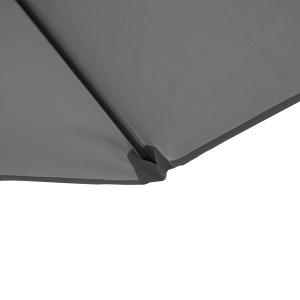 Umbrelă de Grădină cu Rotație la 360°, Braț, Bază în Cruce și Orificiu de Ventilație, Ø256x245 cm, Gri Închis - Img 8