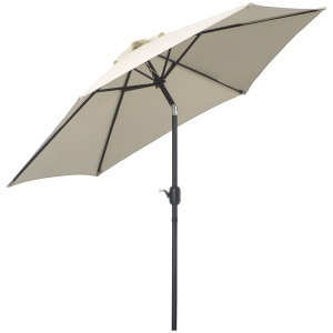 Umbrela de Gradina si Plaja Inclinabila Aluminiu si Poliester Alb Φ2.6×2.35m - Img 1