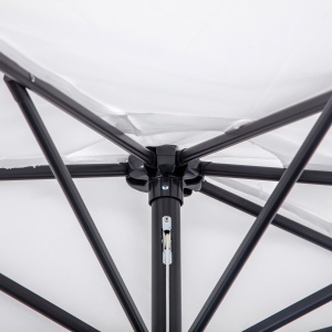 Umbrelă Semicirculară de Perete cu Deschidere cu Manivelă și 5 Spițe, 2.6x1.35x2.3 m, Alb - Img 9