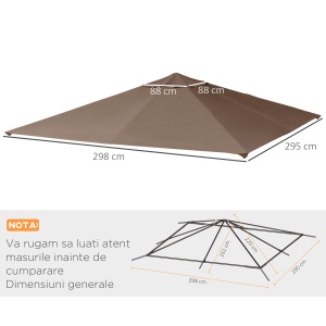 Acoperis de Schimb Copertina de Rezerva pentru Foișor Respirabil 3x3m - Img 3