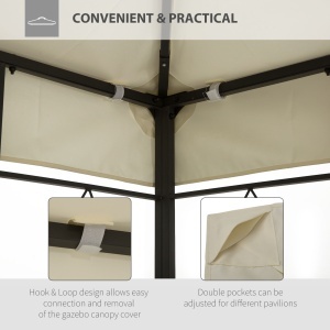 Acoperiș de Schimb Impermeabil pentru Gazebo pentru Grădină Dublu Strat 3x4m - Img 4