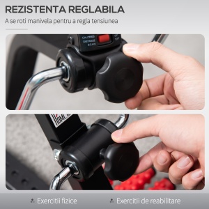 Aparat de antrenament Bicicleta de antrenament portabila reglabila pe inaltime cu afisaj LCD si role pentru masaj la picioare pentru varstnici, Batrani - Img 5