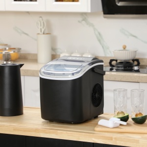 Aparat de gheata pentru blat, 12 kg in 24 de ore, 9 cuburi gata în 6-12 minute, aparat portabil pentru cuburi de gheata cu cupa de gheata si cos, negru - Img 2