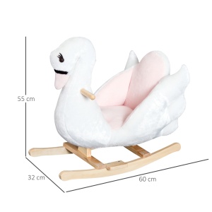 Balansoar Copii Lebada – Cu Muzica, Lemn & Metal 60×32×55 cm - Img 3