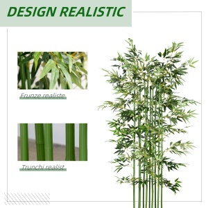 Bambus Artificial, Plantă Decorativă, Aspect Realist, Ușor de Întreținut, Pentru Casă, 180 cm, Verde - Img 4