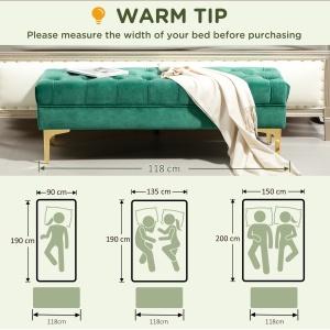 Bancă cu Husă Capitonată din Catifea cu Picioare Metalice pentru Hol, Coridor și Living, 118x45x42 cm, Verde - Img 7