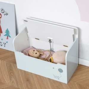 Bancă de Depozitare Portabilă pentru Jucării 2 în 1, Ladă cu Spătar pentru Copii de 3-6 Ani, 60x30x50 cm, Albastru - Img 7